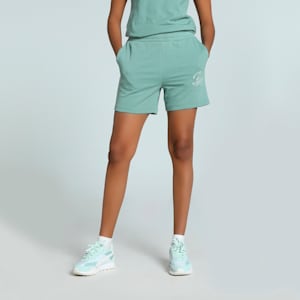 SCRIPT Women's High-Waist 5" Shorts, Green Moon, extralarge-IND